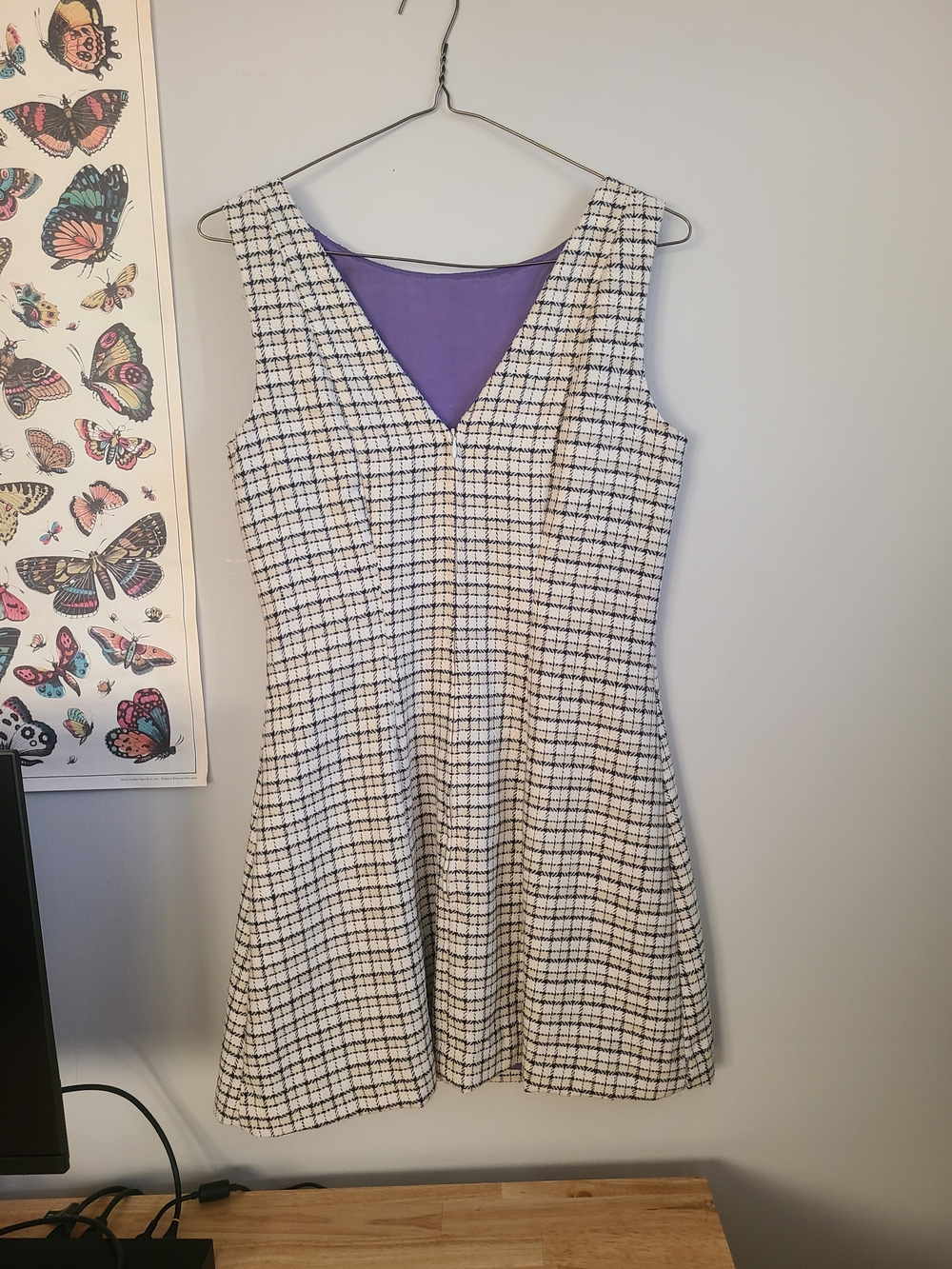 Handmade Wool Preppy Mini Dress - Picture 3 of 5